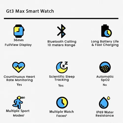 Smart Watch GT3 LT11 – Bluetooth Calling, Fitness Tracker