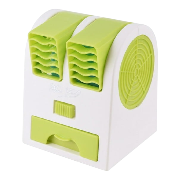 Mini Dual-Blade USB Desk Fan – Portable Air Cooler with Adjustable Vents