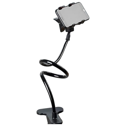 Flexible Long Arm Phone Holder with Clip Base – Desk Mount Stand for Smartphones